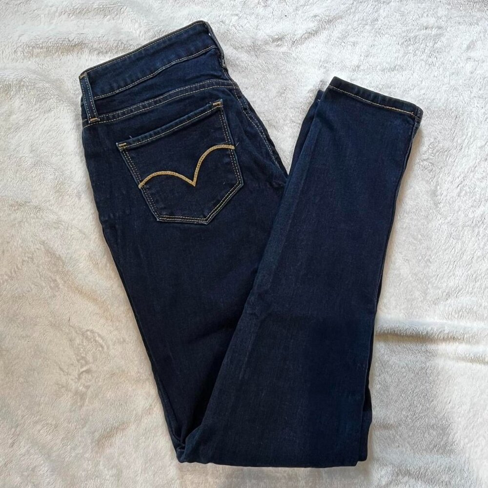 Levi Strauss & Co dark blue denim legging jeans. Extremely stretchy! Size 28 (6)